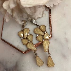 Champagne Bling Cluster Drop Earrings